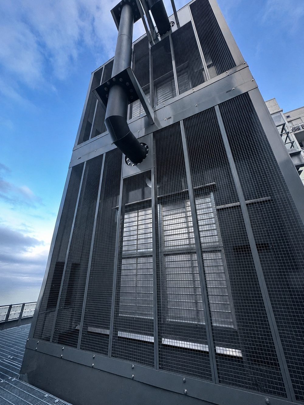 Exterior data center cooling and power infrastructure equipment